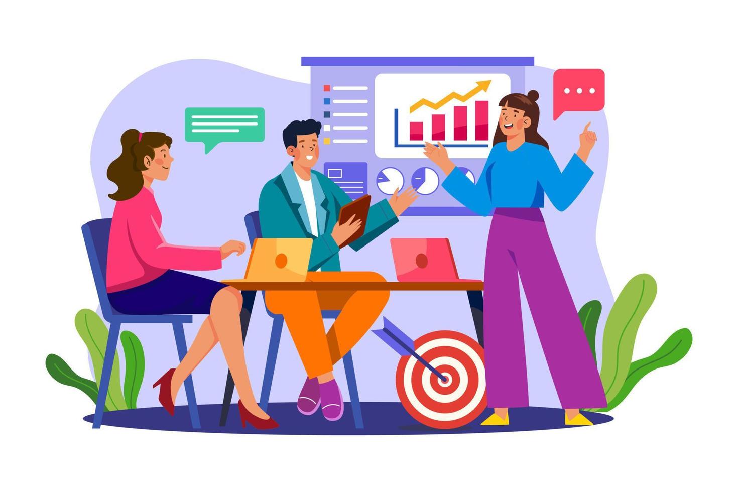 Business Meeting Illustration concept on white background vector