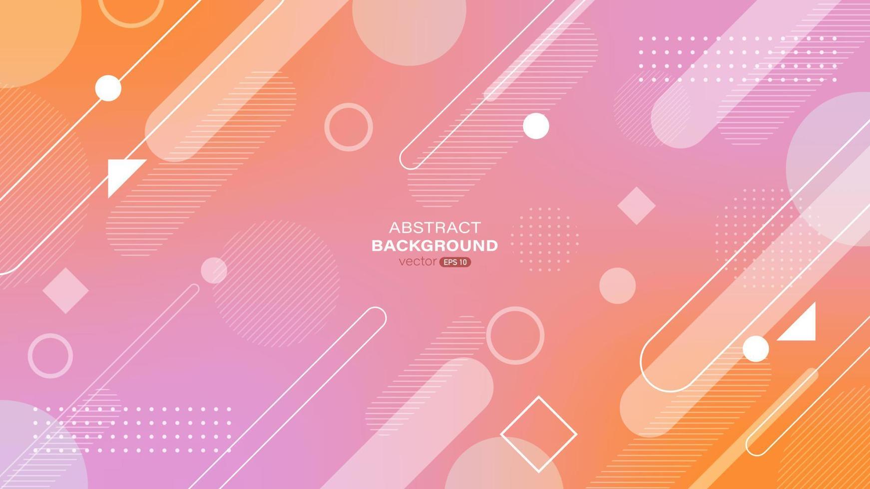 Pink and orange gradient background with white geometric vector