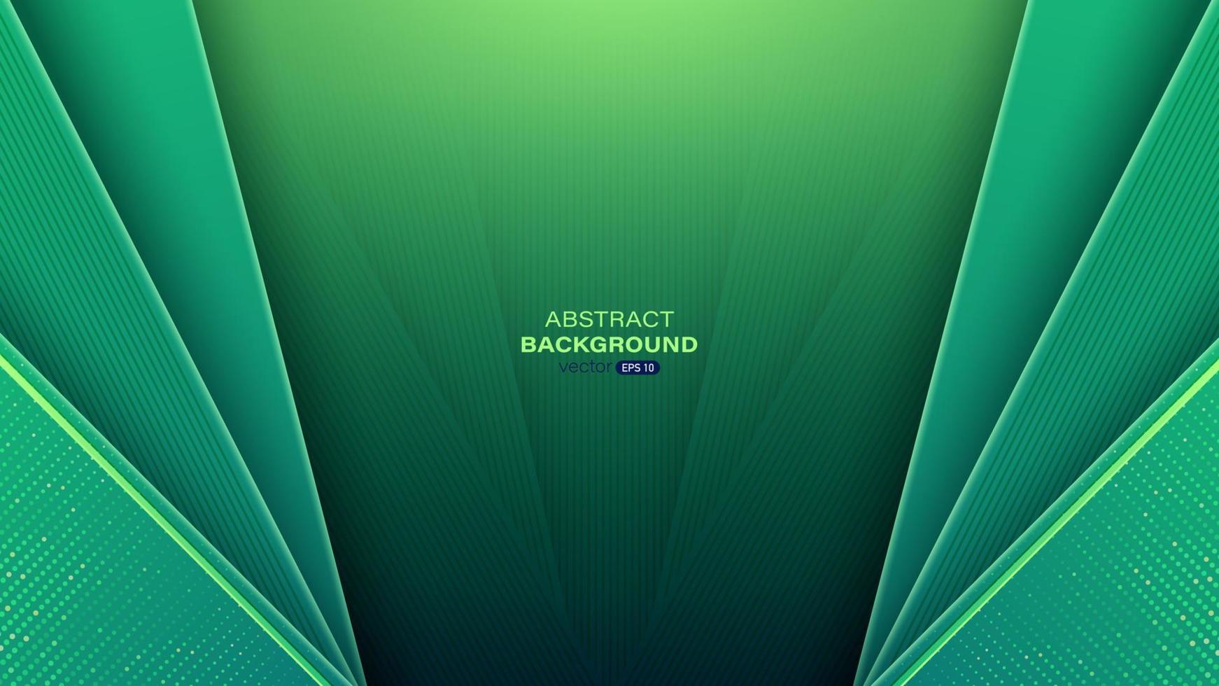 Abstract geometric background with green layers vector