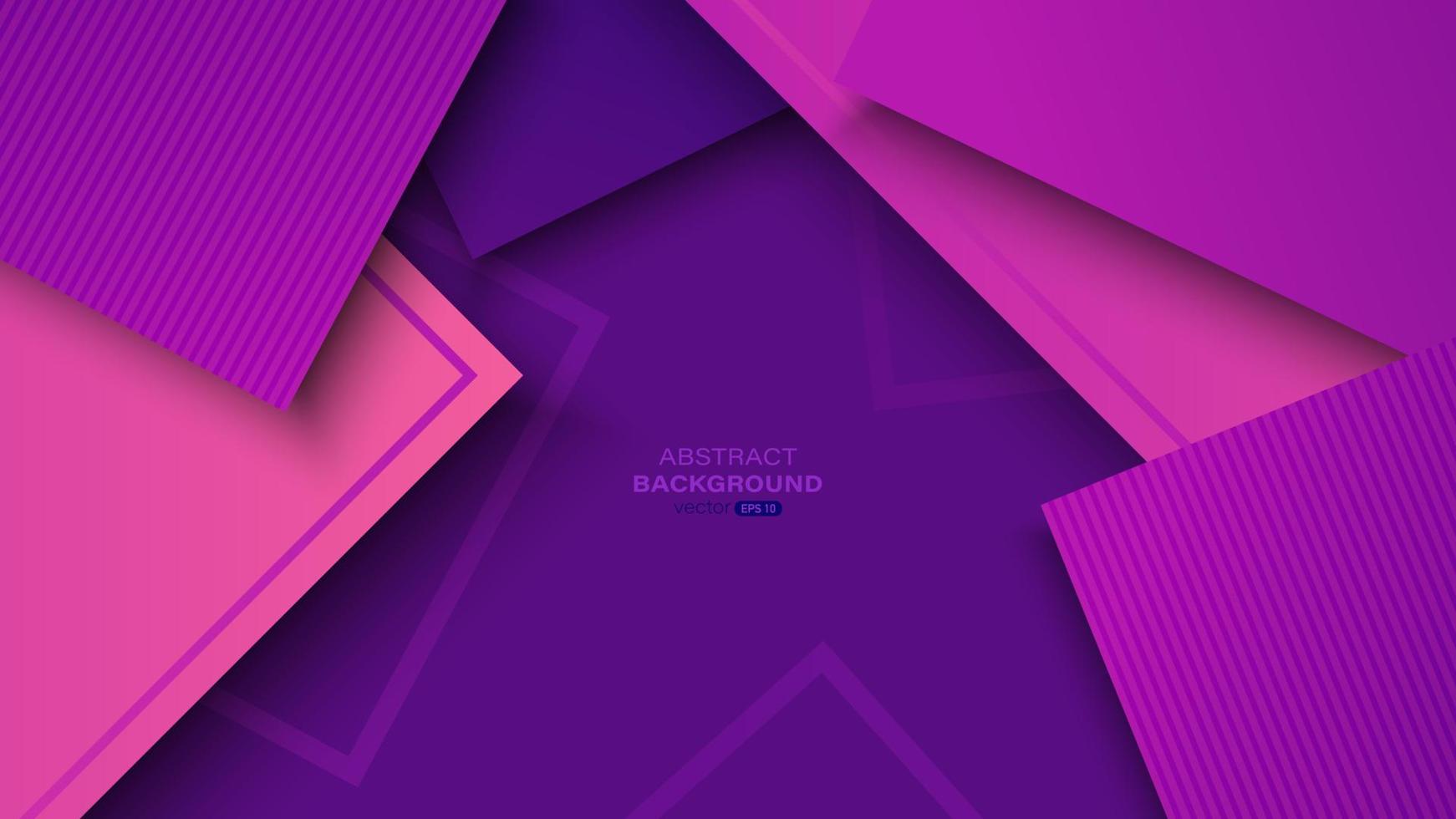 Abstract geometric background with purple paper cut layers and diagonal line vector