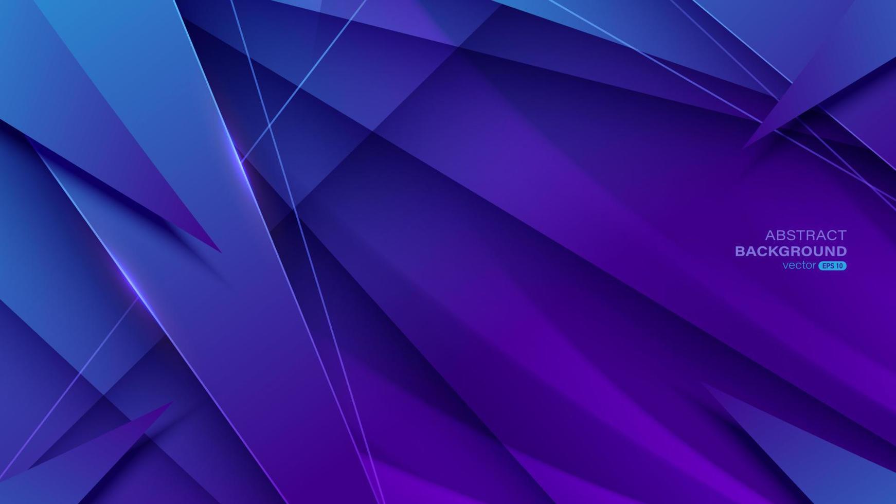 Geometric abstract background is created with purple gradient overlap layers and diagonal lines vector