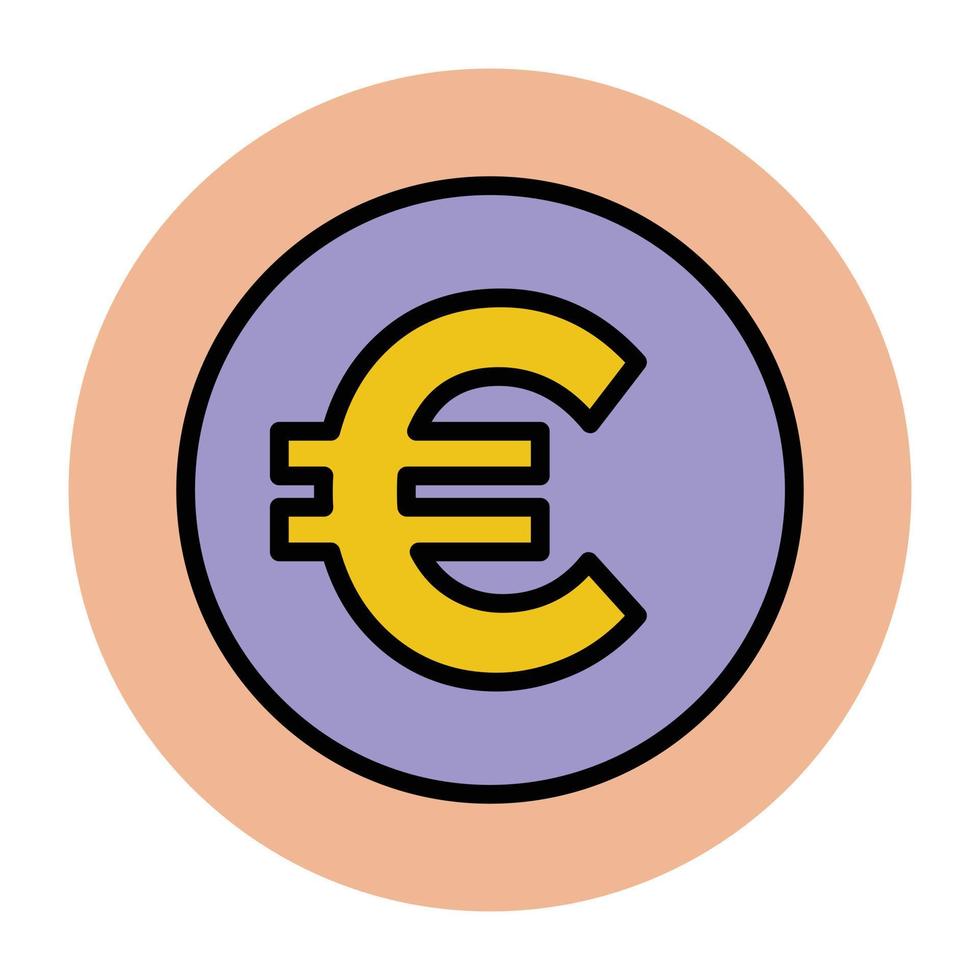 signo de euro de moda vector