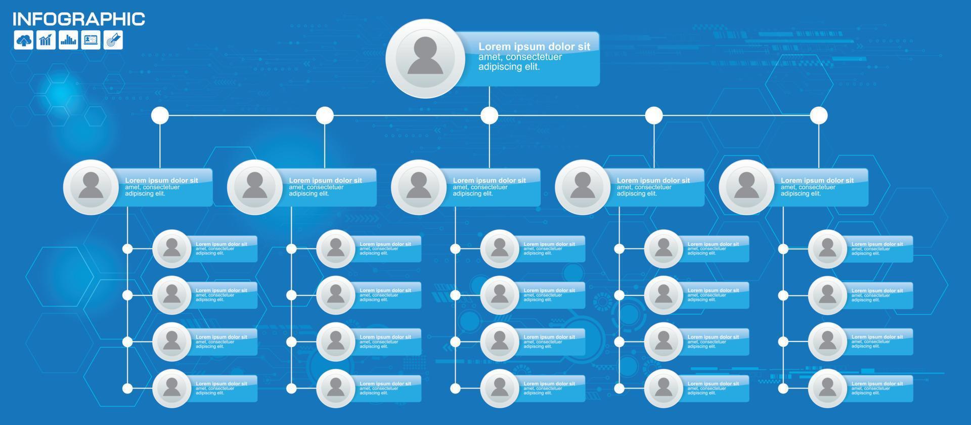 concepto de negocio con opciones, partes, pasos o procesos. se puede utilizar para diseño de flujo de trabajo, diagrama, opciones de número, diseño web. vector