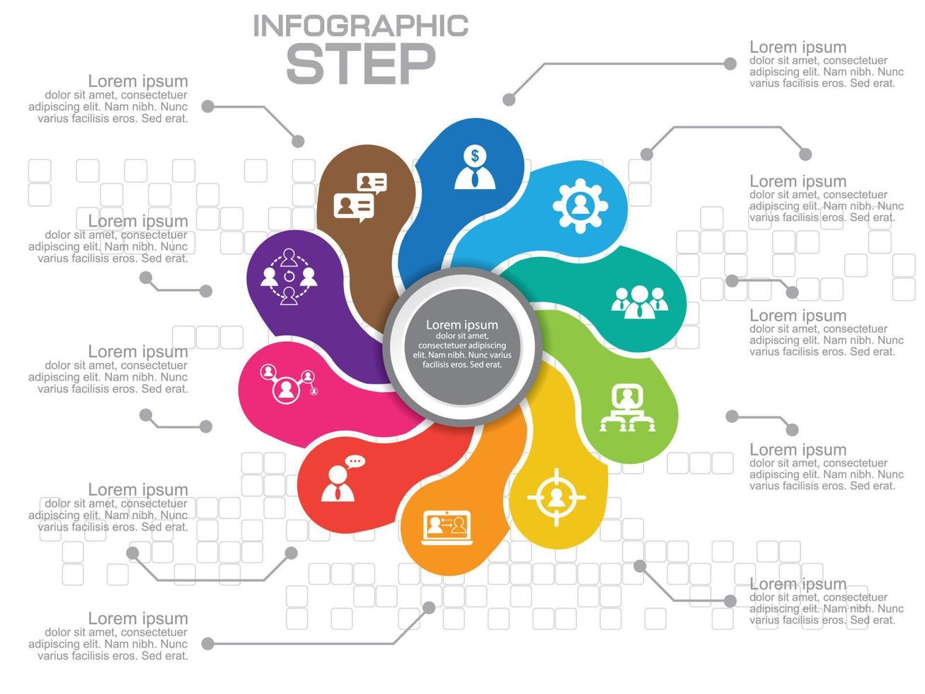 Business concept with options, parts, steps or processes. Can be used for workflow layout, diagram, number options, web design. vector