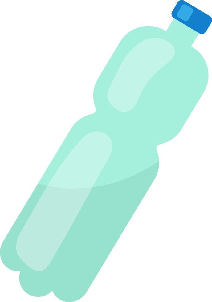 Plastic bottle semi flat color vector object. Full sized item on white. Plastic pollution and recycling. Drink container. Simple cartoon style illustration for web graphic design and animation