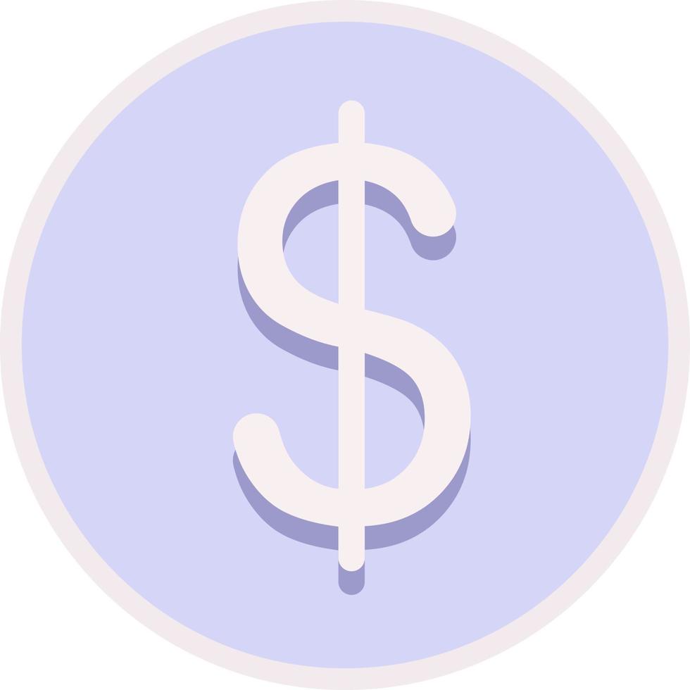 moneda con signo de dólar objeto vectorial de color semiplano. efectivo. ahorros y ganancias. artículo de tamaño completo en blanco. financiar ilustración de estilo de dibujos animados simple para diseño gráfico web y animación vector