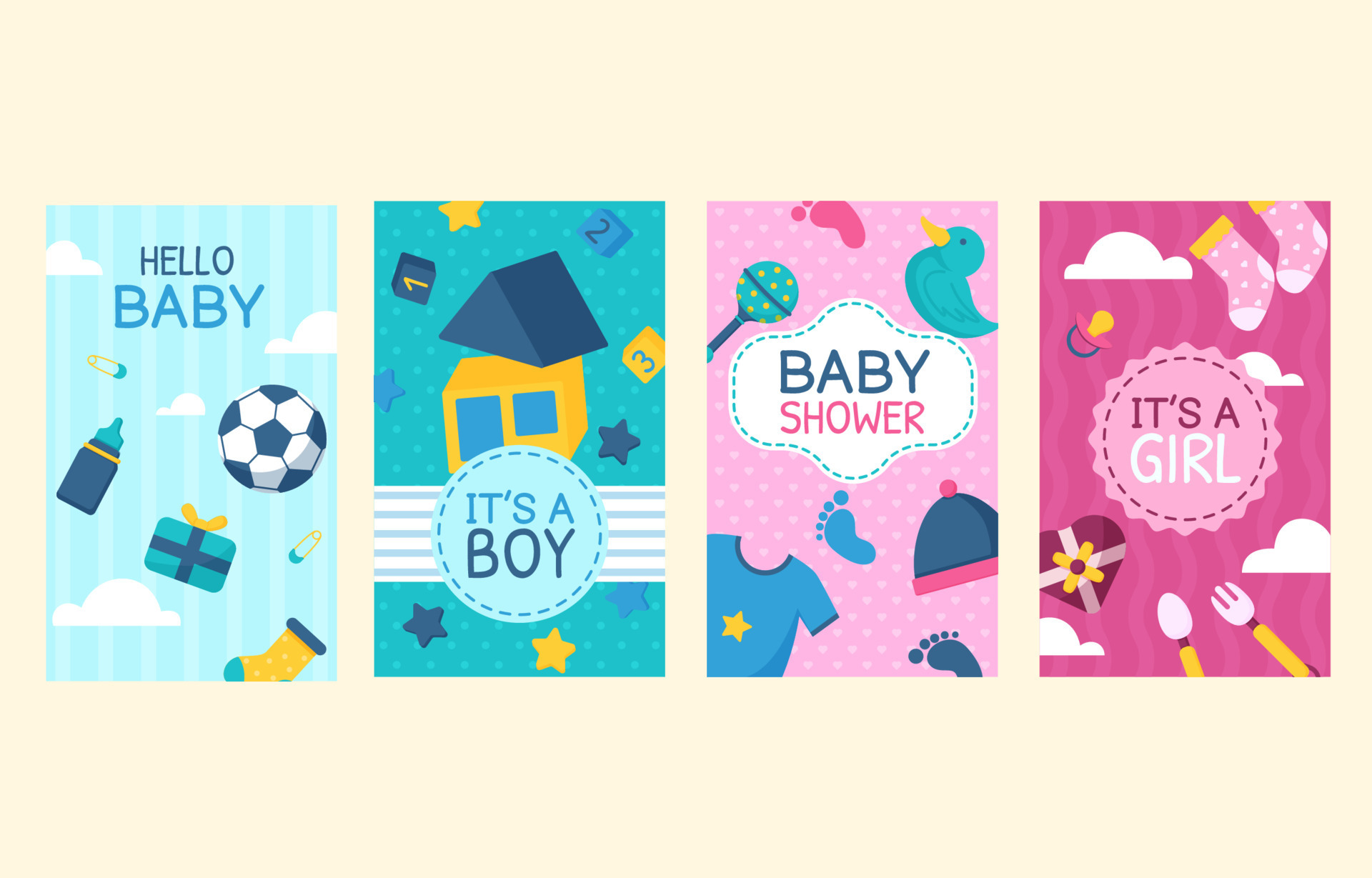 Born Day Cards 9508288 Vector Art at Vecteezy