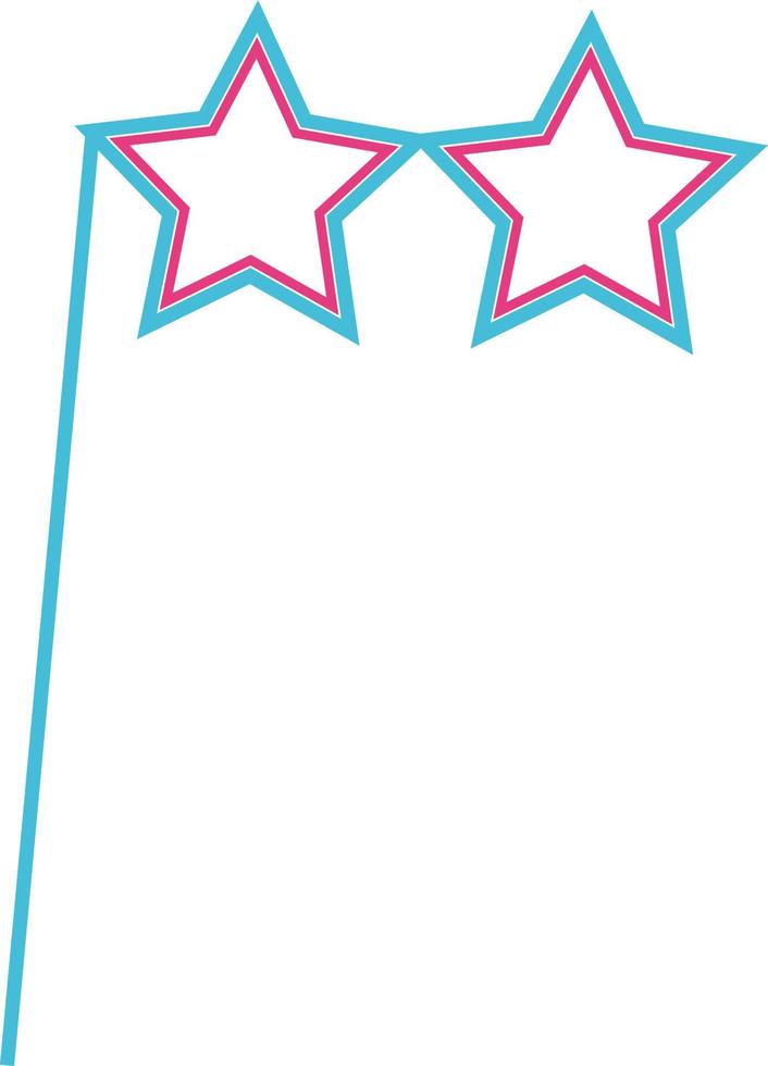 gafas de fiesta en forma de estrella objeto vectorial de color semiplano. accesorio divertido. artículo de tamaño completo en blanco. tiempo de carnaval ilustración de estilo de dibujos animados simple para diseño gráfico web y animación vector