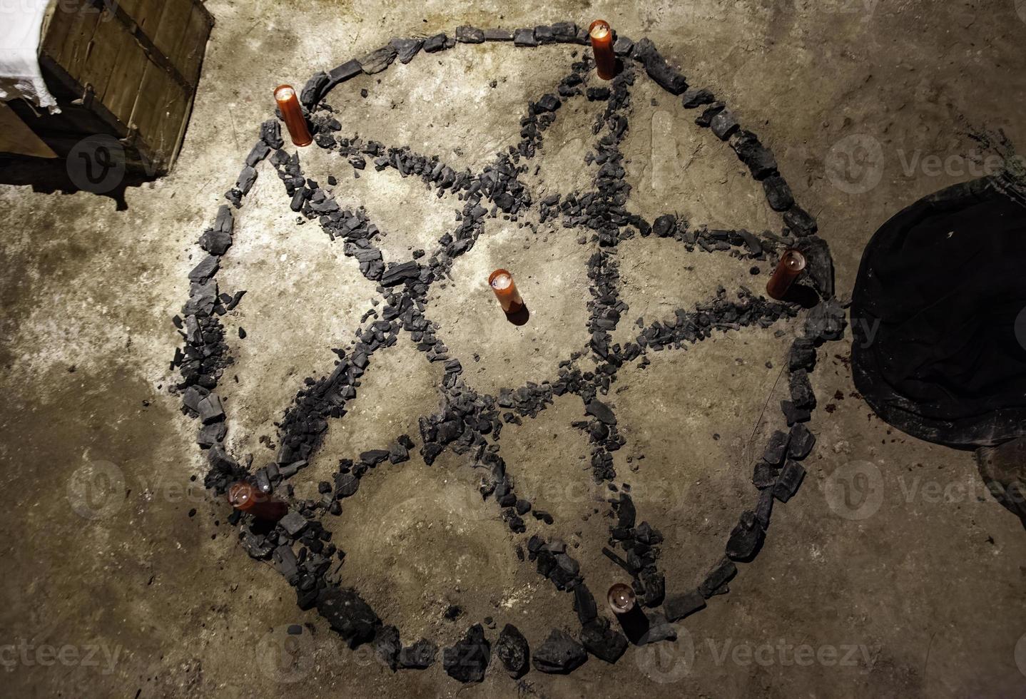 Traditional satanic pentacle photo