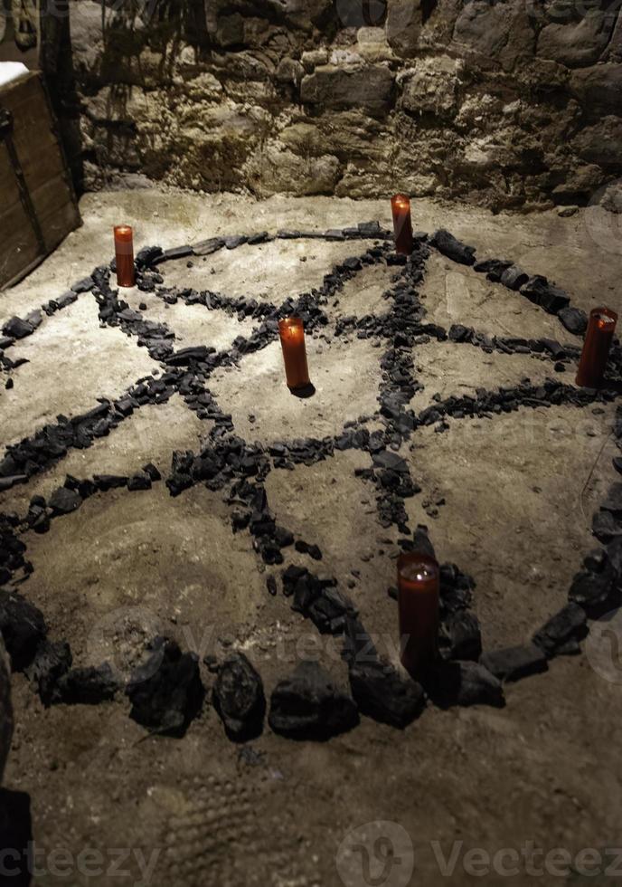 Traditional satanic pentacle photo