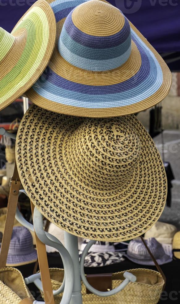 Colored straw hats 9508785 Stock Photo at Vecteezy