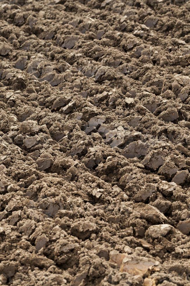 plowed land, close-up photo