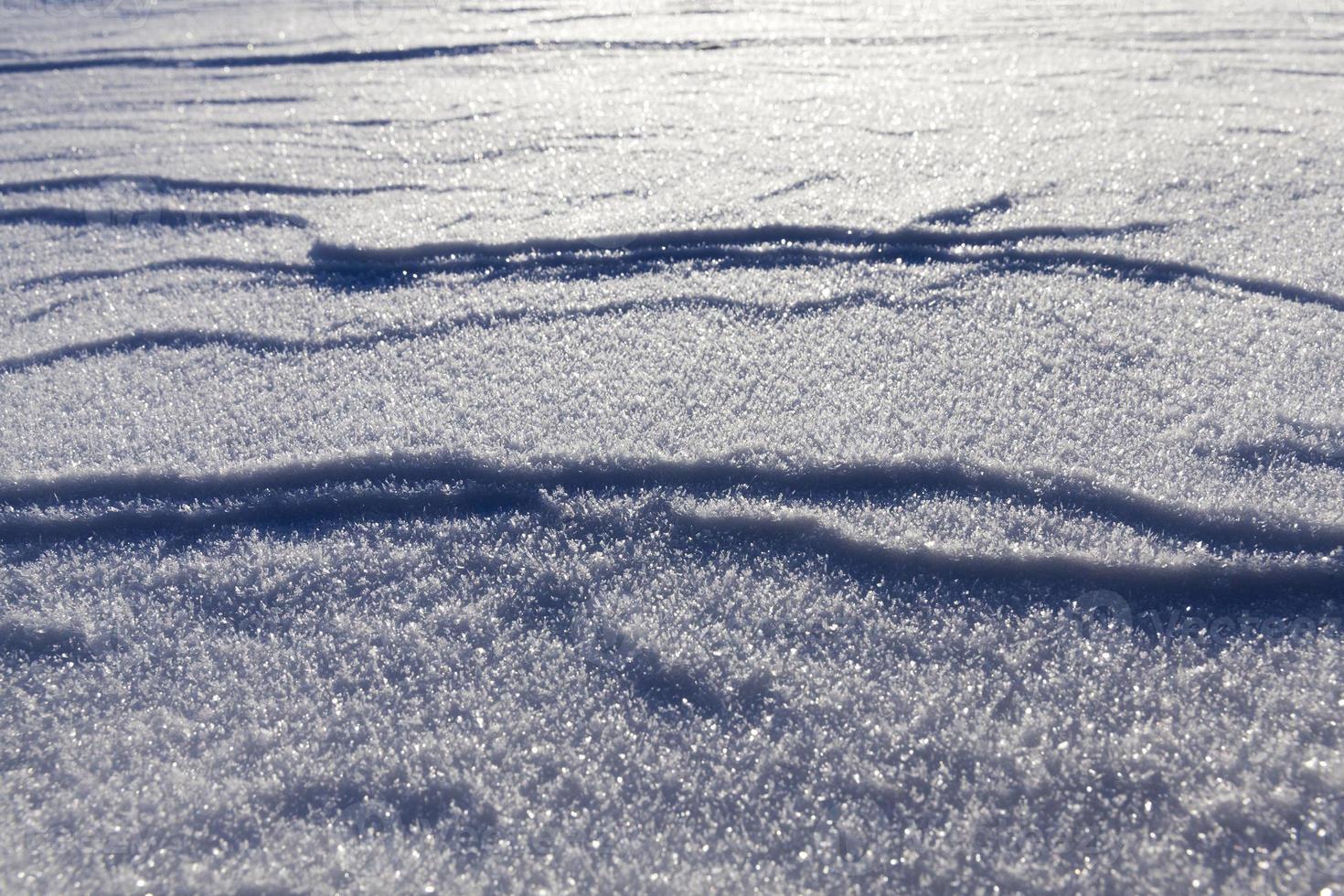Snow drifts in winter photo