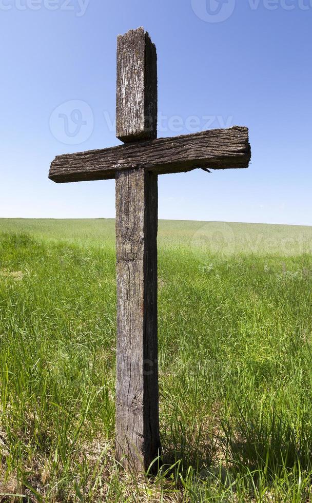 Wooden cross, close up photo