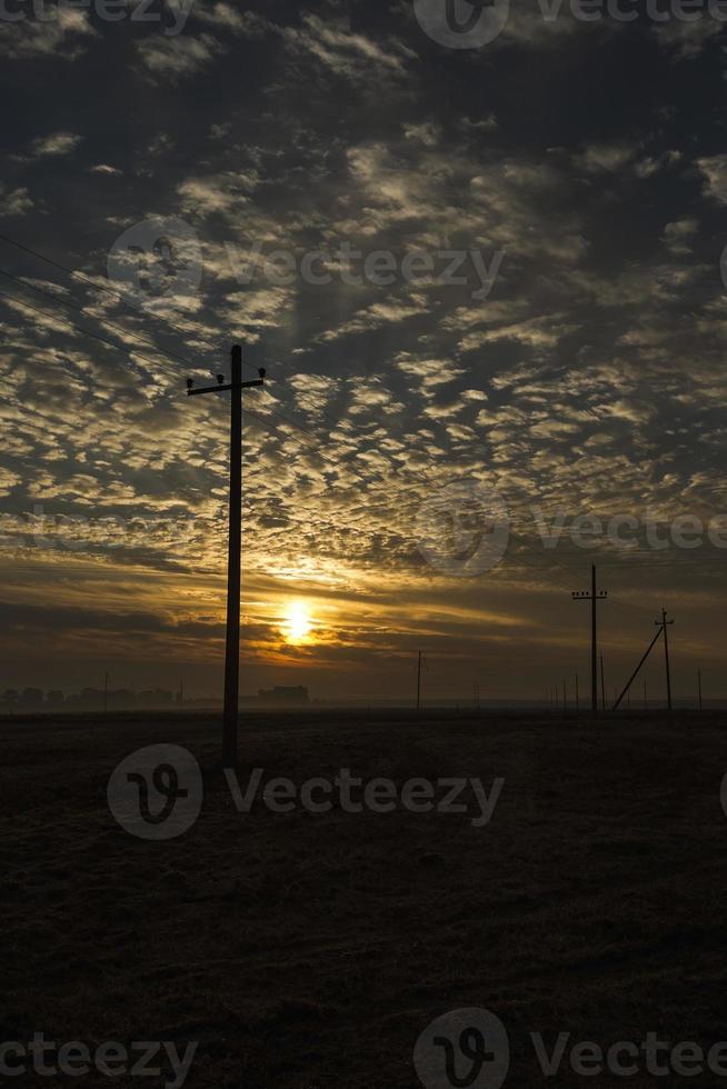 postes de energía en el campo foto