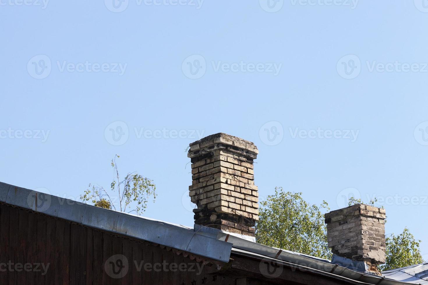 Stone chimney roof photo