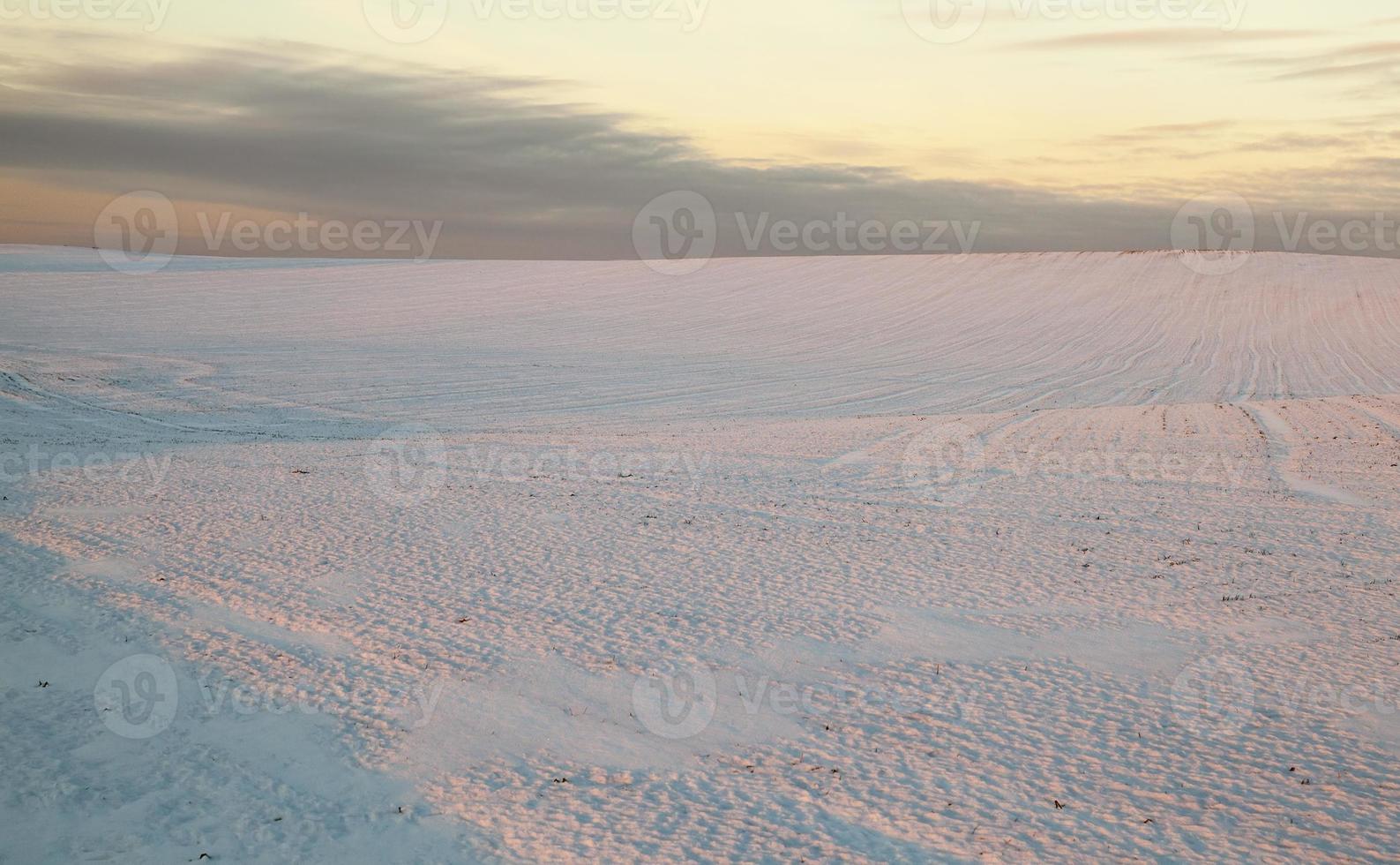 field snow sunset sky photo