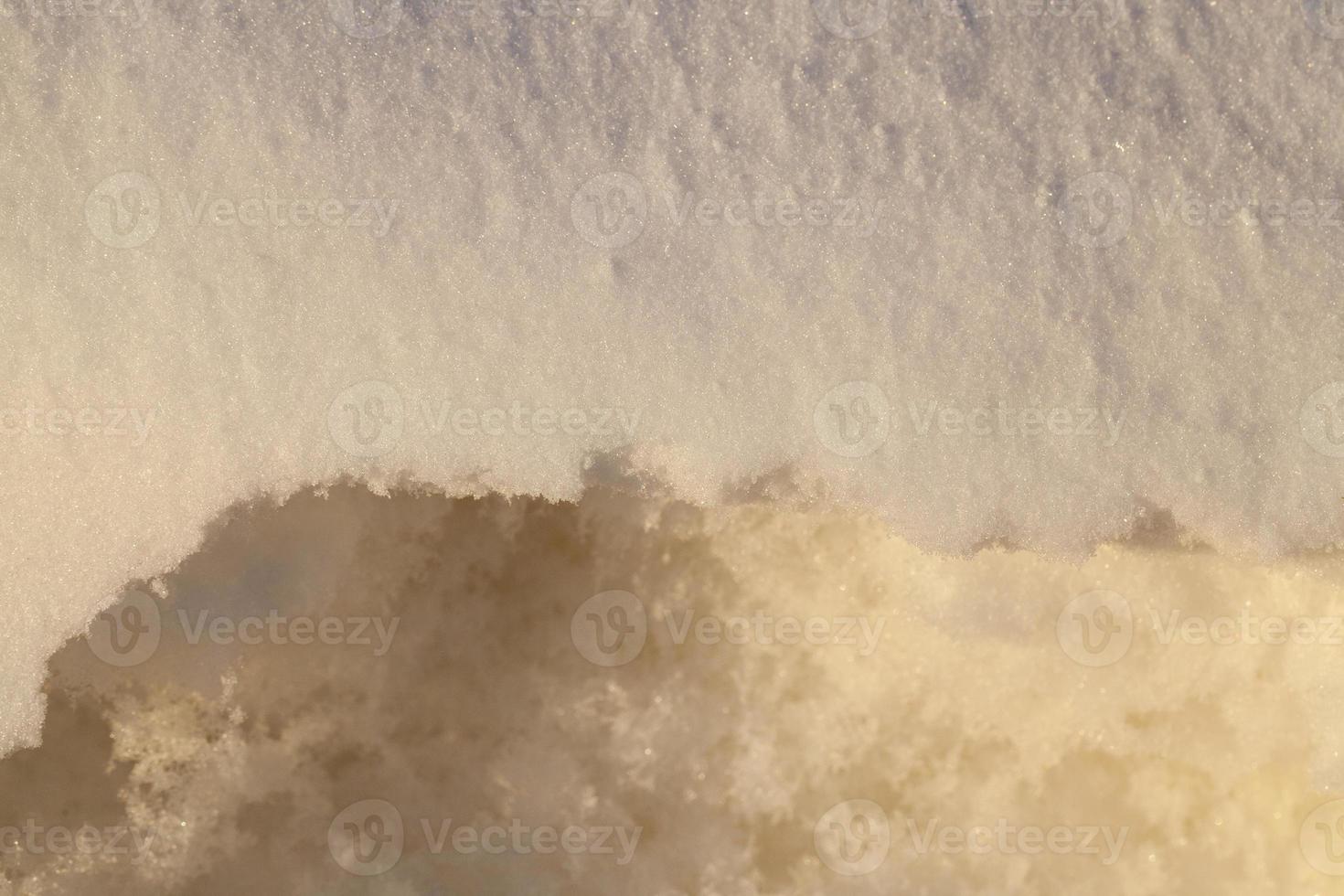 deep snowdrift, close up photo