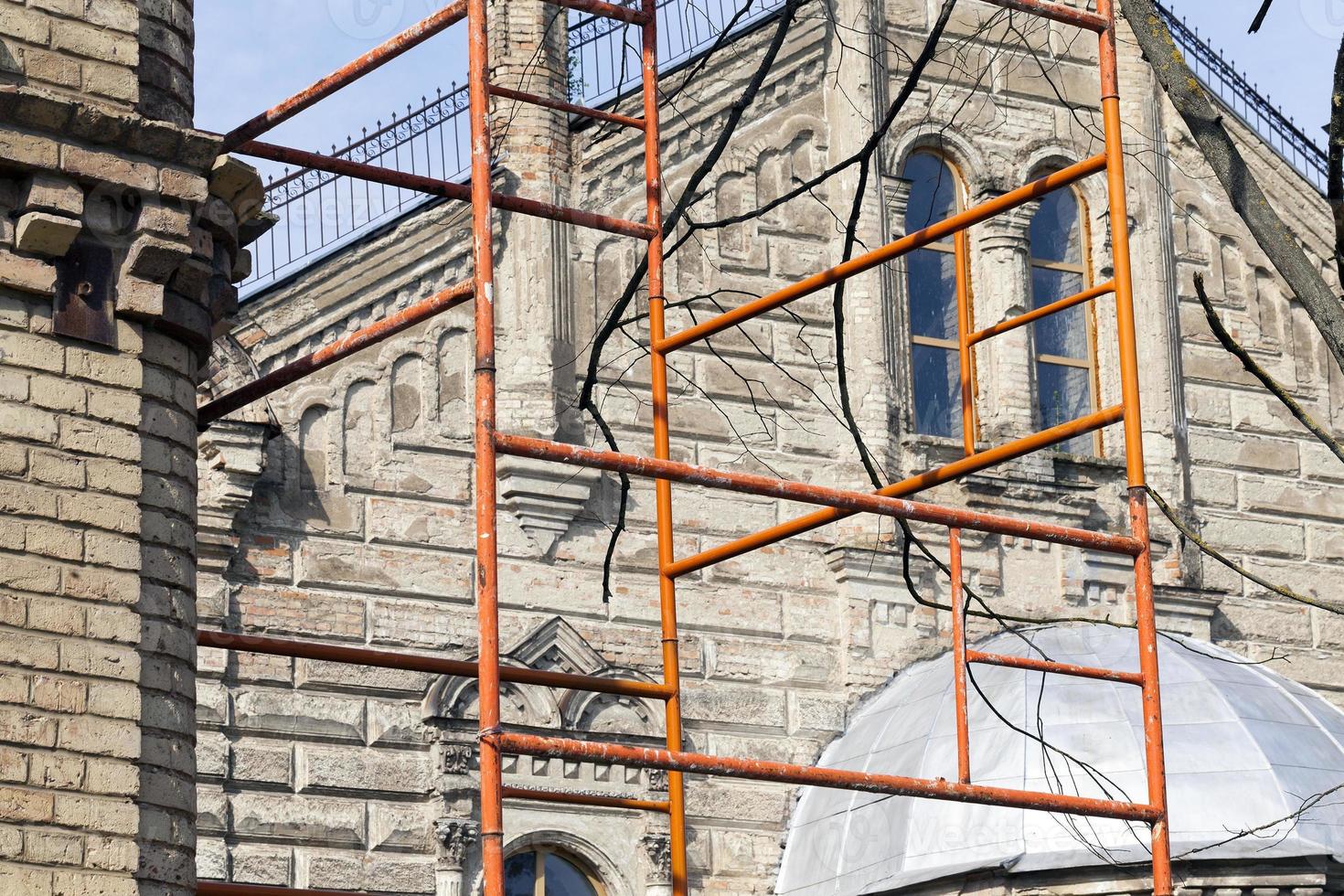 Scaffolding close up, building photo