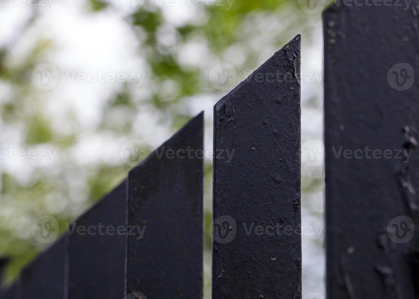 Painted metal fence photo