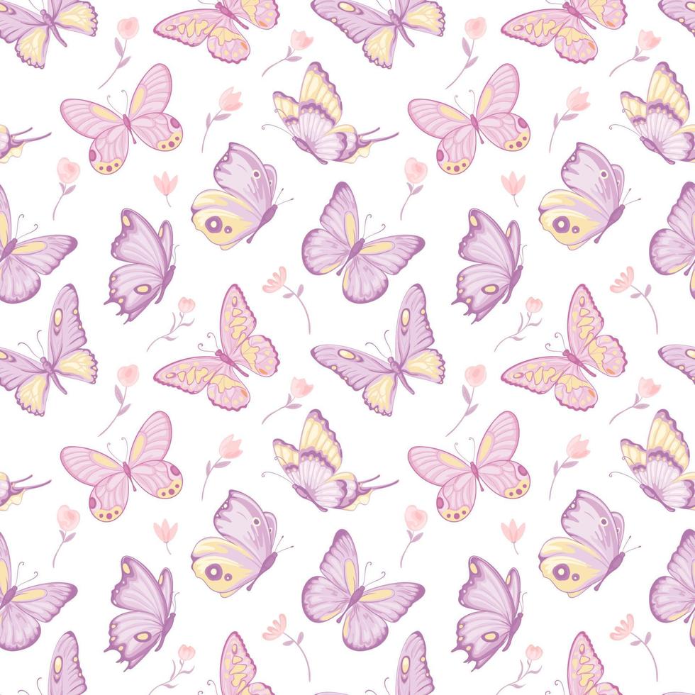 illustration Beautiful butterfly and flower botanical leaf seamless pattern for love wedding valentines day or arrangement invitation design greeting card vector