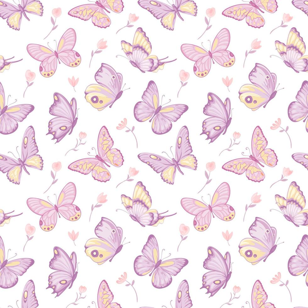 ilustración hermosa mariposa y flor hoja botánica de patrones sin fisuras para el amor boda día de san valentín o arreglo invitación diseño tarjeta de felicitación vector