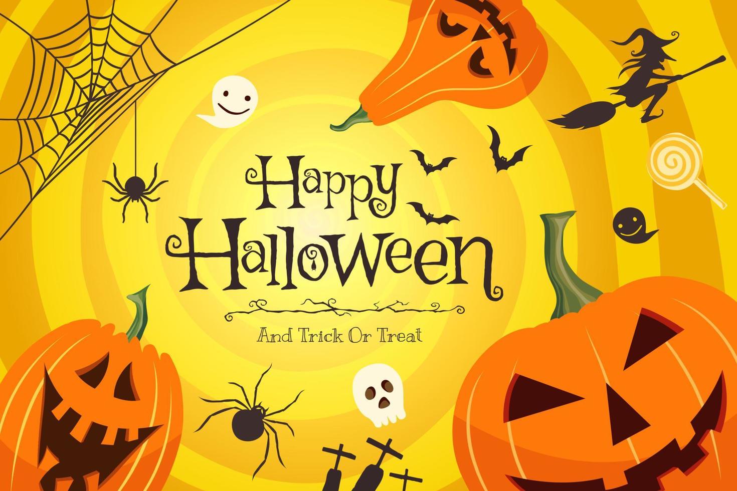 Vector illustration of Happy Halloween concept decoration