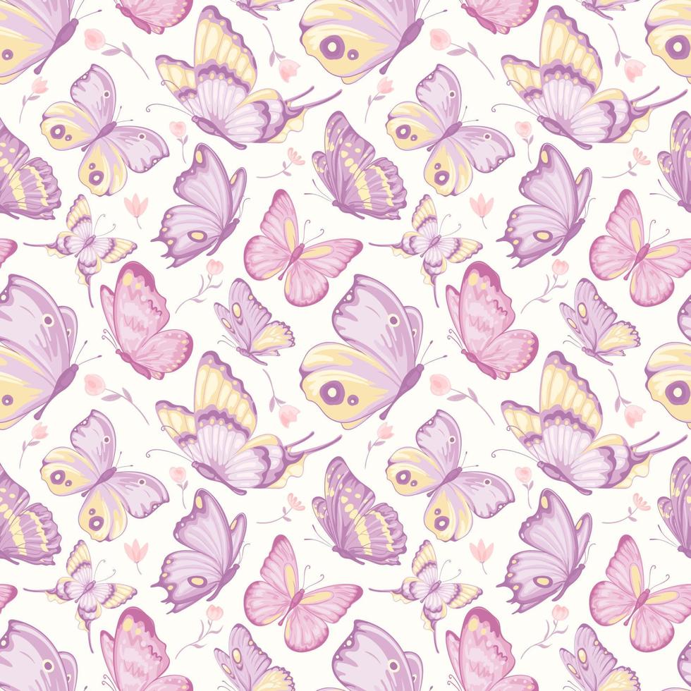 illustration Beautiful butterfly and flower botanical leaf seamless pattern for love wedding valentines day or arrangement invitation design greeting card vector