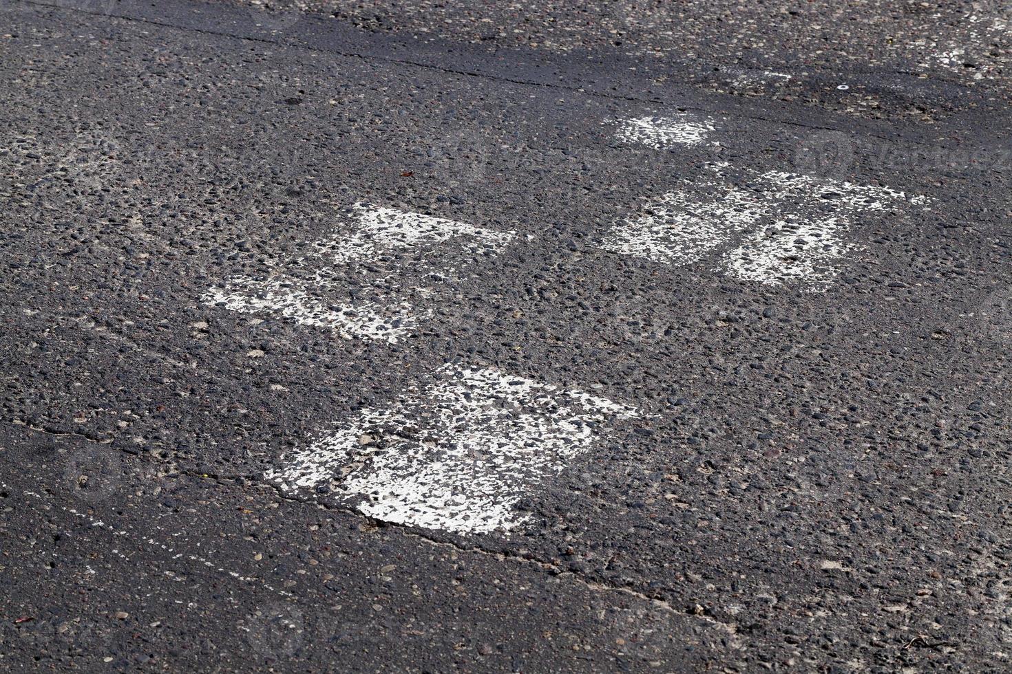 Erased road markings photo