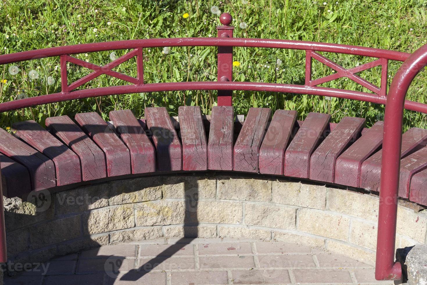 wooden painted bench photo