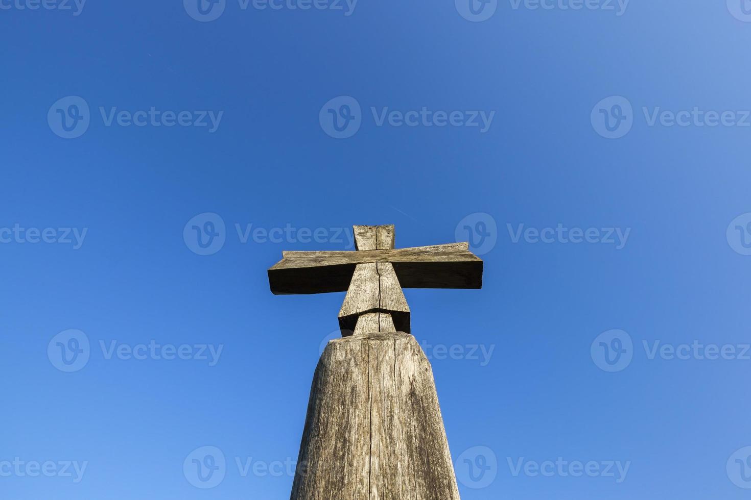 Wooden cross, close up photo