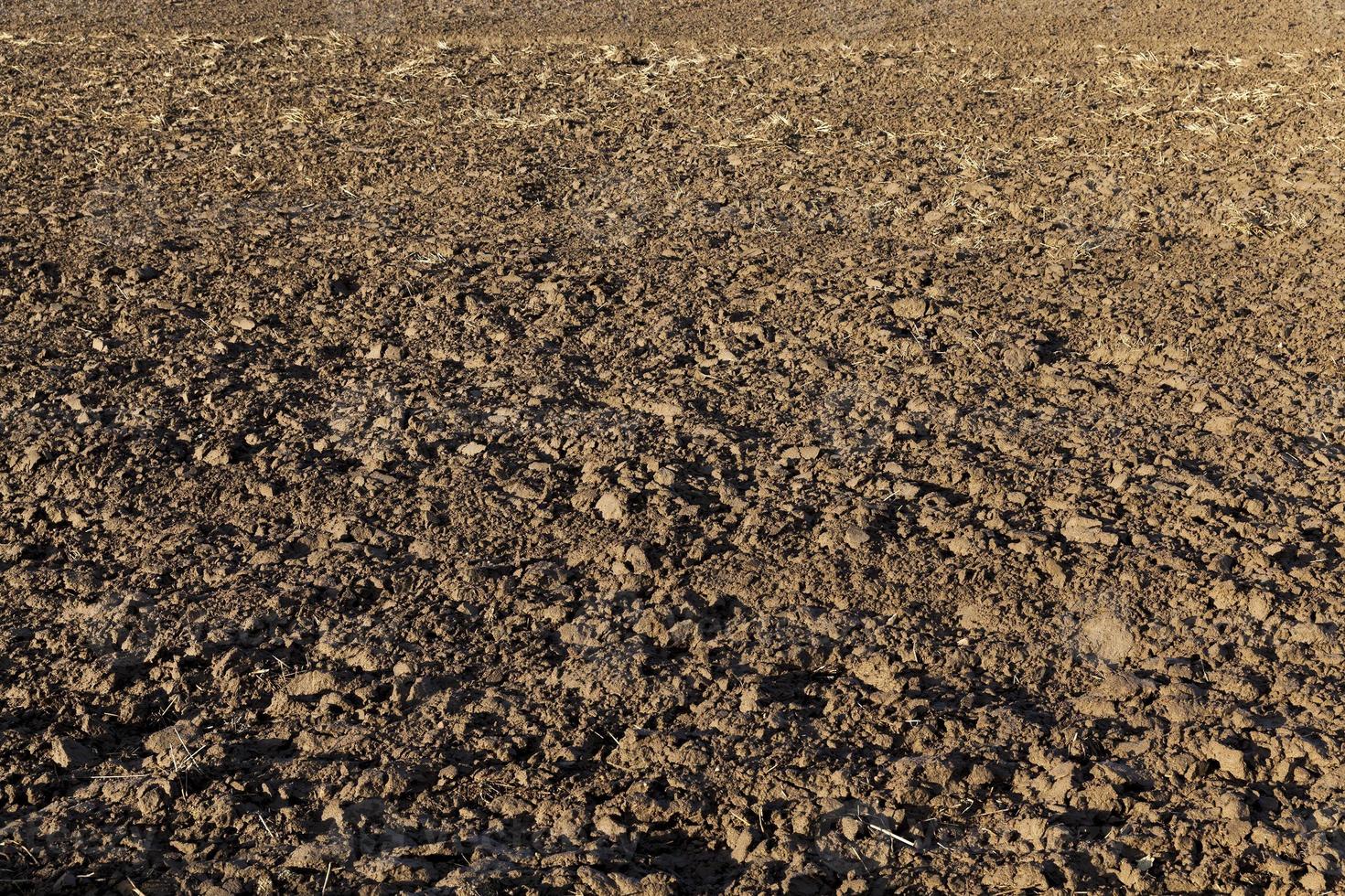 plowed soil, close up photo