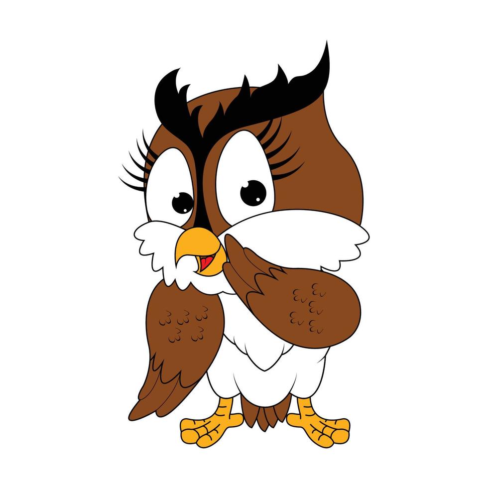 cute owl animal cartoon graphic vector