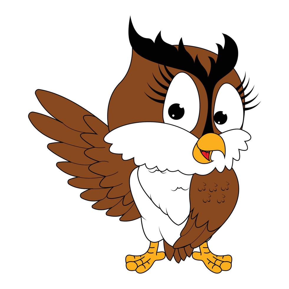 cute owl animal cartoon graphic vector
