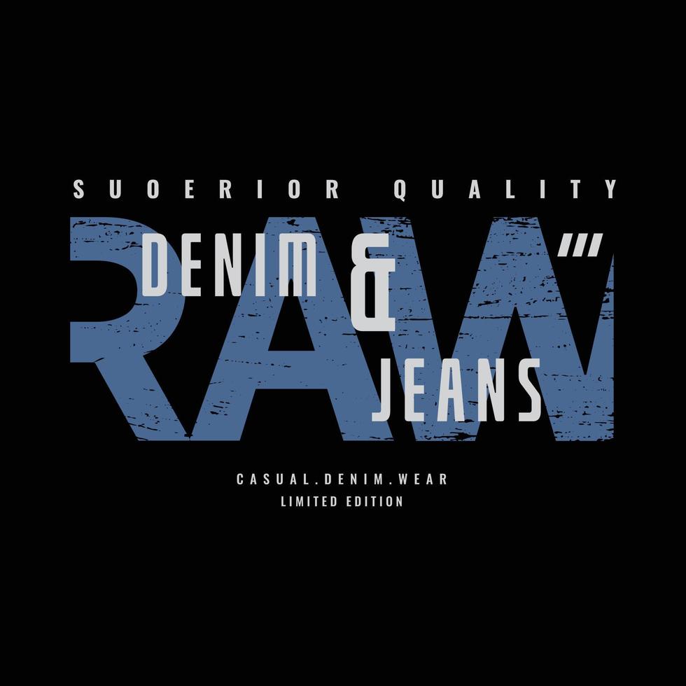 Raw denim jeans t-shirt and apparel design vector