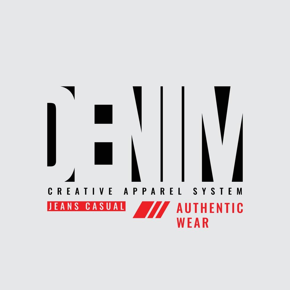 Denim t-shirt and apparel design vector