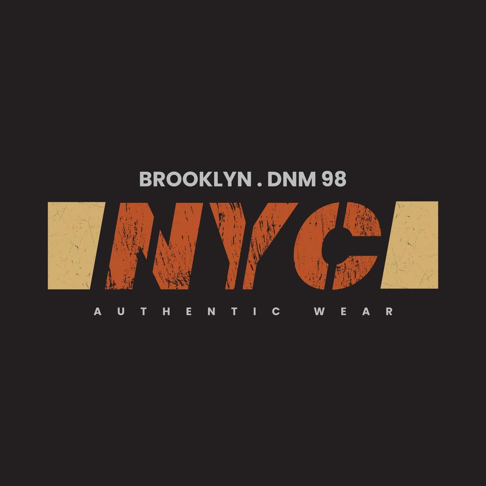 diseño de camiseta de vector de tipografía de brooklyn de nueva york