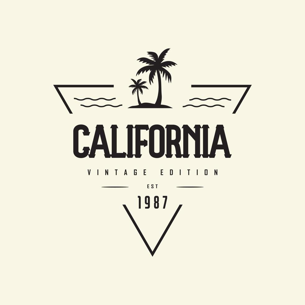 California illustration typography. perfect for t shirt design vector