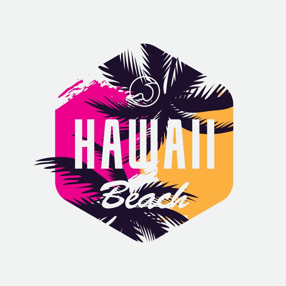 tipografía de ilustración de hawaii. perfecto para el diseño de camisetas vector