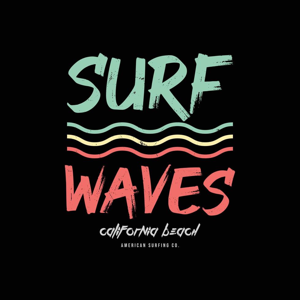 tipografía de ilustración de olas de surf. perfecto para el diseño de camisetas vector
