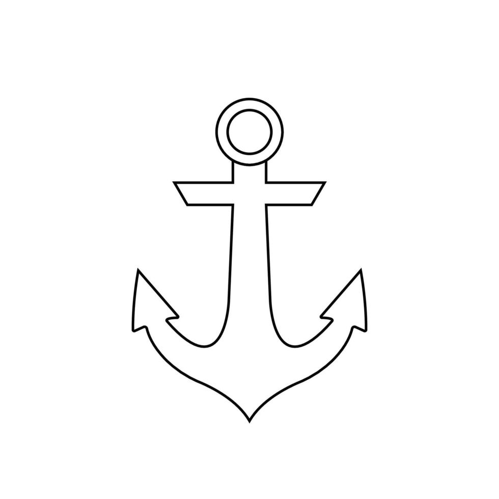 Anchor Outline Icon Illustration on White Background vector