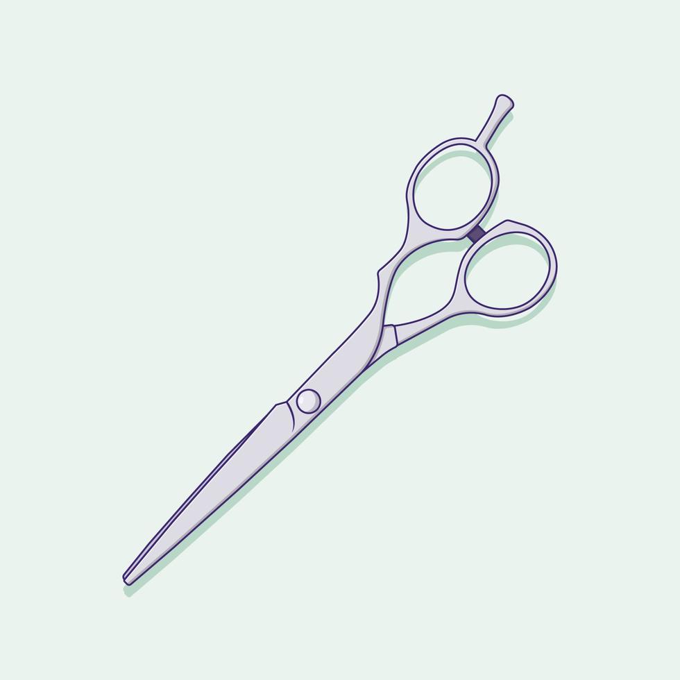 Haircut Scissors Vector Icon Illustration with Outline for Design Element, Clip Art, Web, Landing page, Sticker, Banner. Flat Cartoon Style