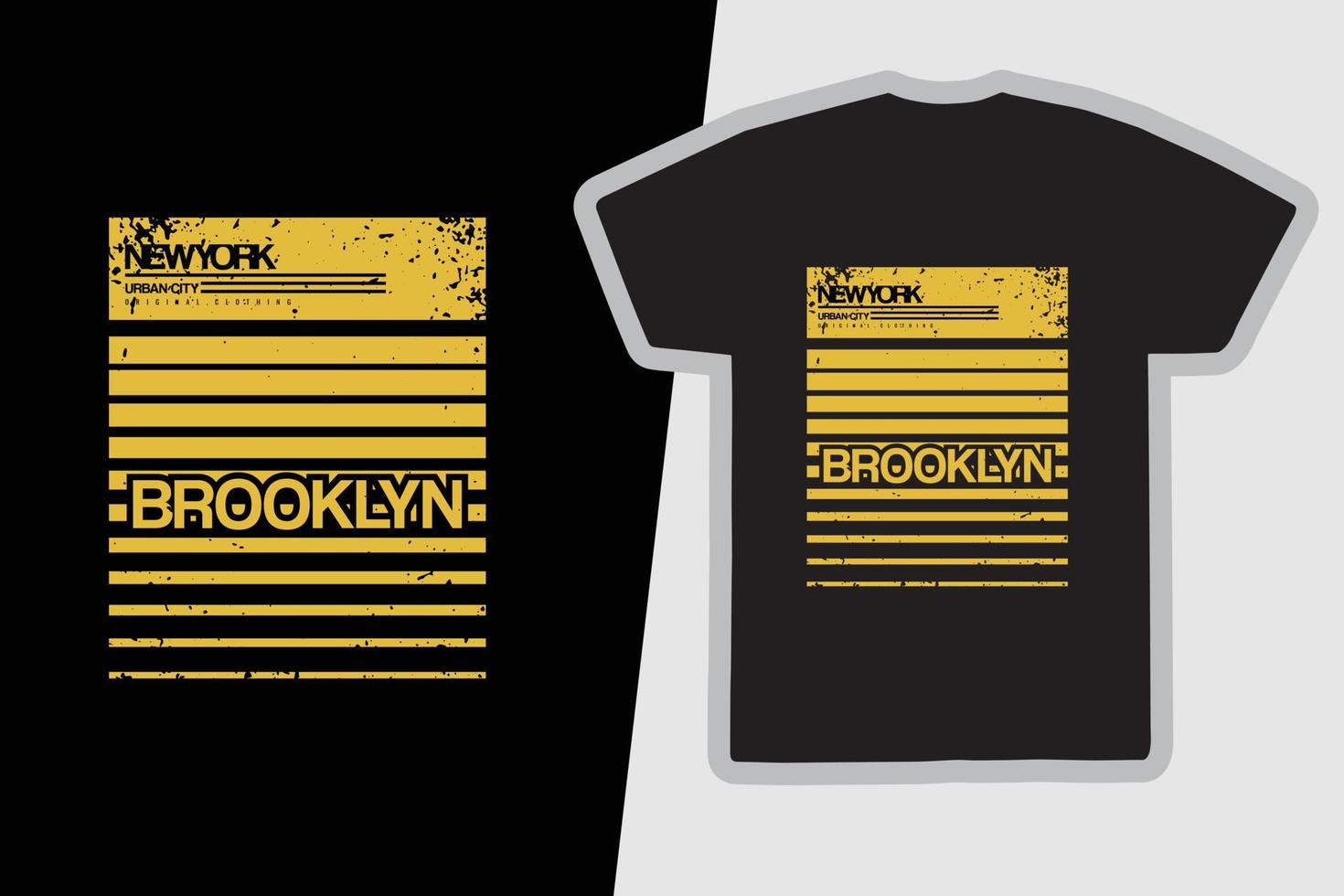 diseño de camiseta de tipografía de ilustración de brooklyn vector