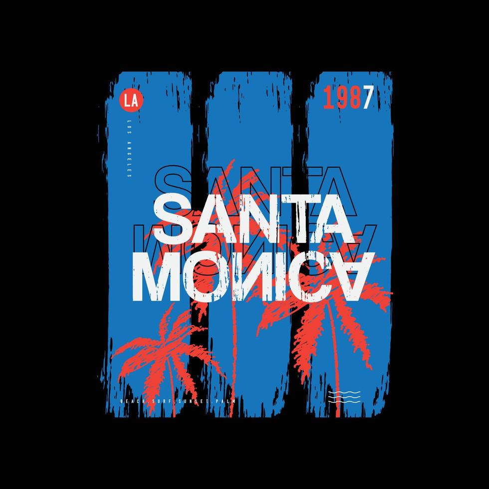 tipografía de ilustración de santa mónica. perfecto para el diseño de camisetas vector