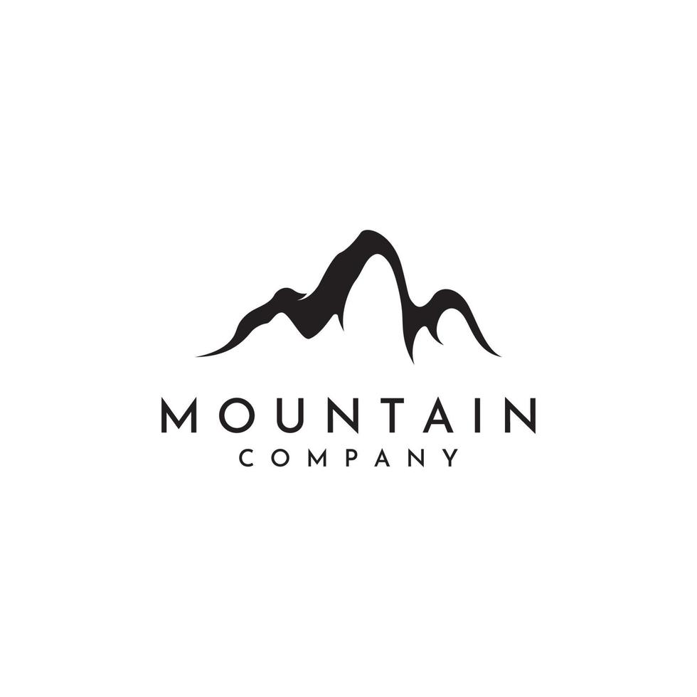 Mountain landscape view, minimalistic design. Logo for photographers, climbers and adventurers. Editing using vector illustration.