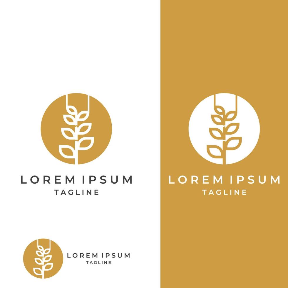 Wheat or cereal logo, wheat field and wheat farm logo.With easy and simple editing illustrations. vector