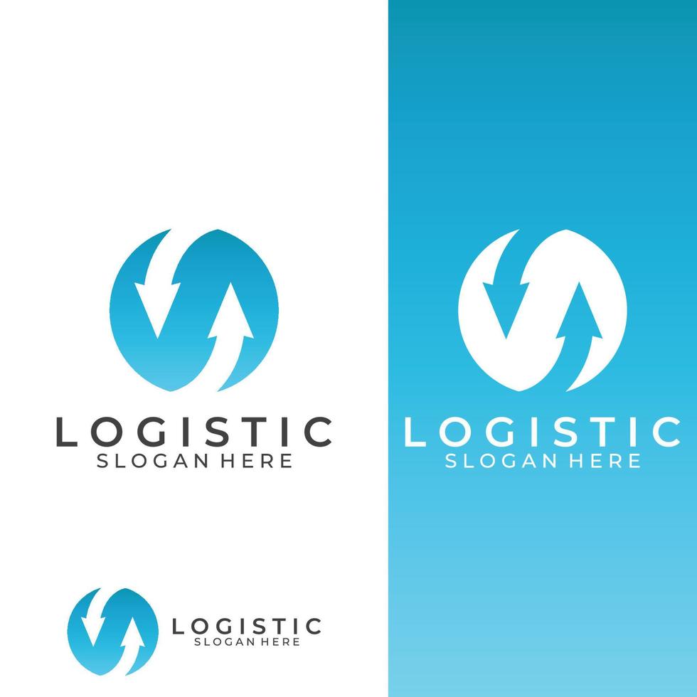 logotipo vectorial de la empresa de logística, logotipo de icono de flecha, logotipo de entrega digital rápida. utilizando la edición de vectores de logotipo simple y fácil.