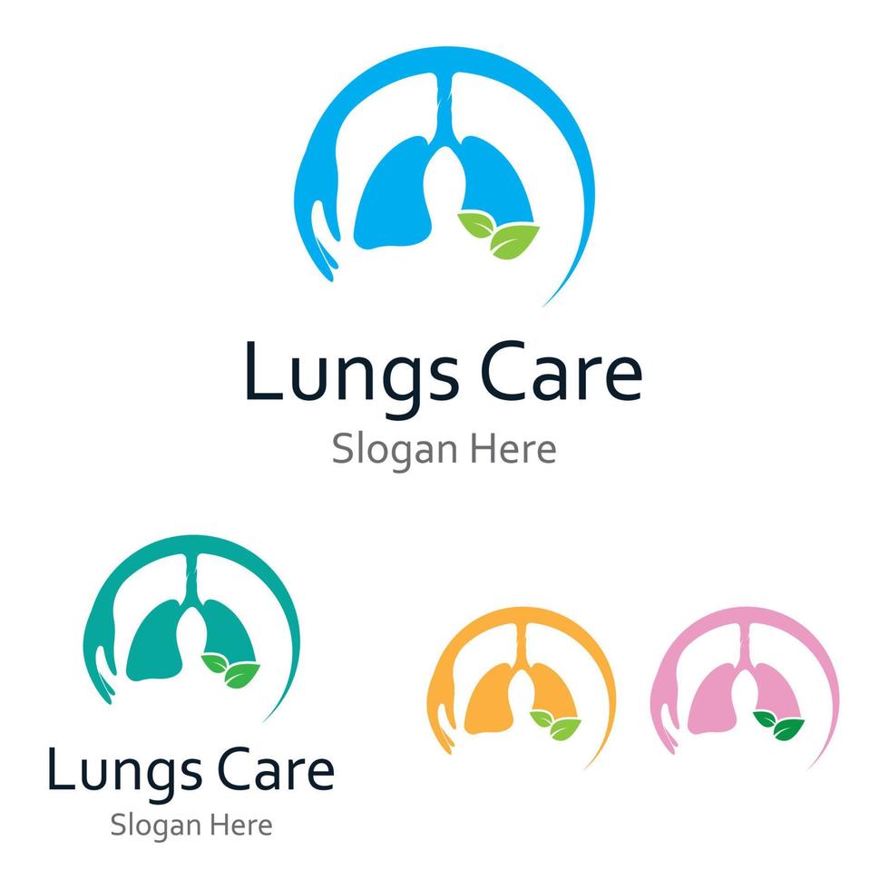 Lung health logo and symbol vector