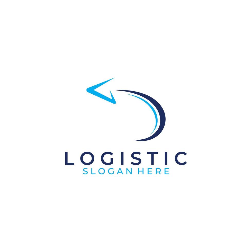 logotipo vectorial de la empresa de logística, logotipo de icono de flecha, logotipo de entrega digital rápida. utilizando la edición de vectores de logotipo simple y fácil.