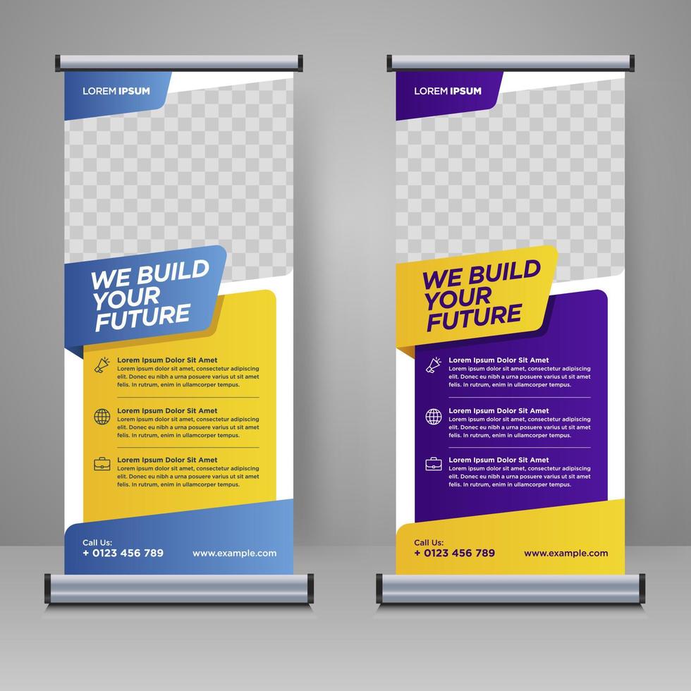 Corporate rollup or X banner design template vector